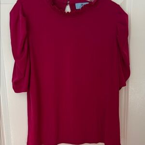 CeCe Fuchsia Ruffle Blouse